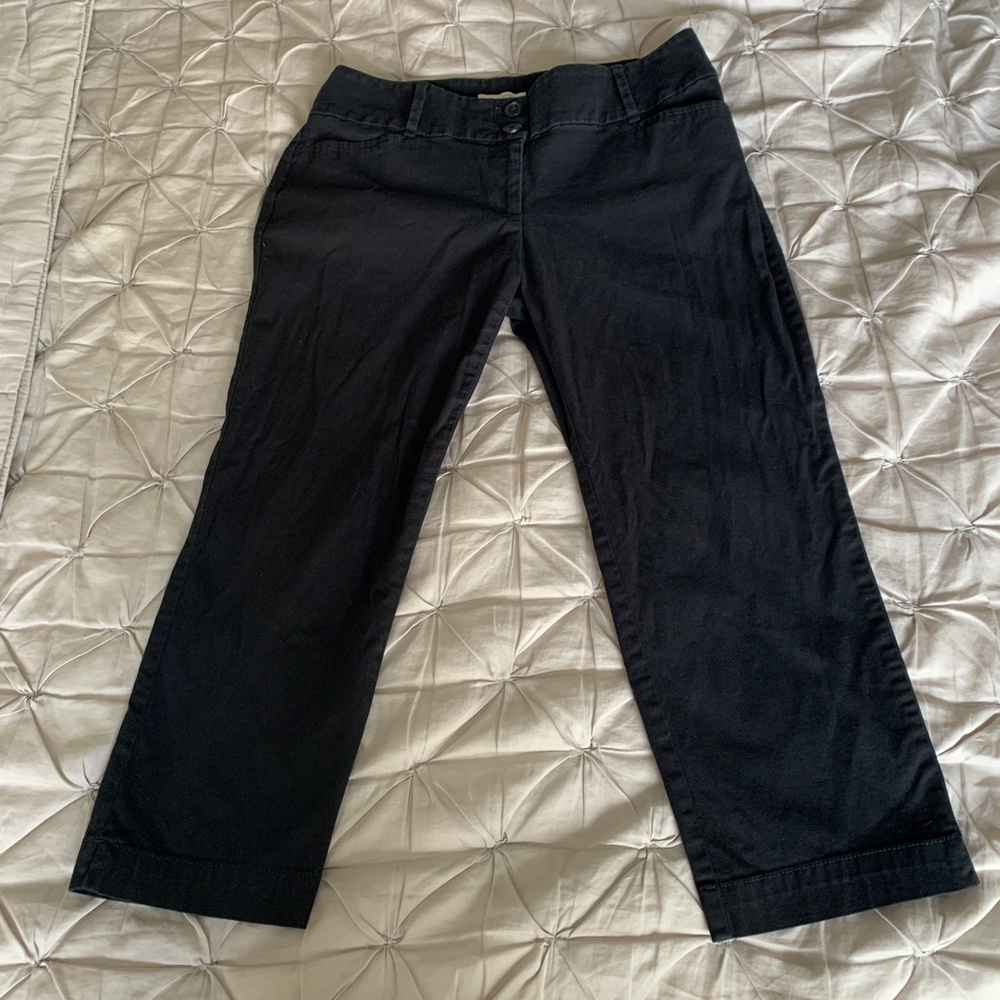 Loft Outlet Curvy Crop Casual Black Dress Pants